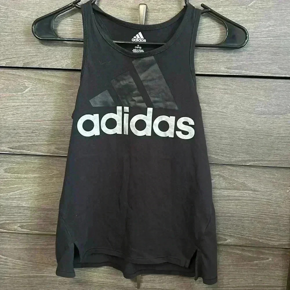 Girls Adidas black racerback tank. Size M 10/12 - Picture 1 of 3